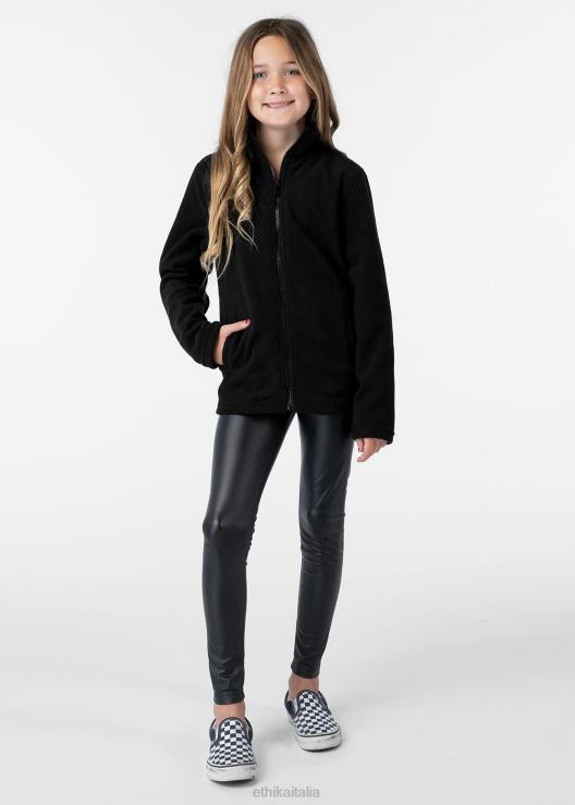 giacca in micropile nera ragazze Ethika 6P2X02033 vestiario