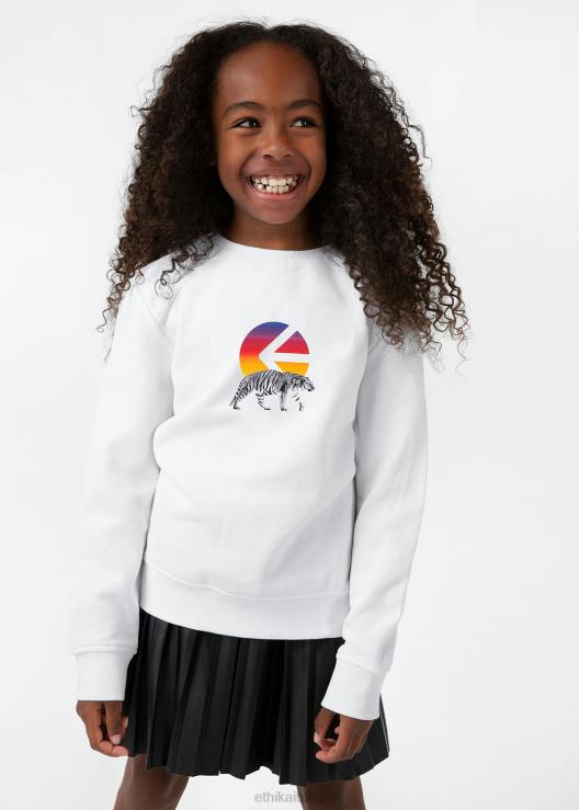 i bianchi del girocollo tigre ragazze Ethika 6P2X02027 vestiario