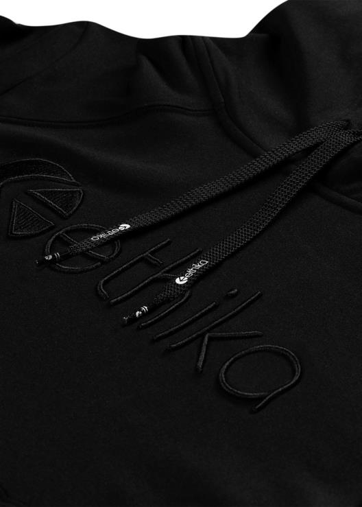 pullover con cappuccio nero ricamato ragazze Ethika 6P2X02031 vestiario