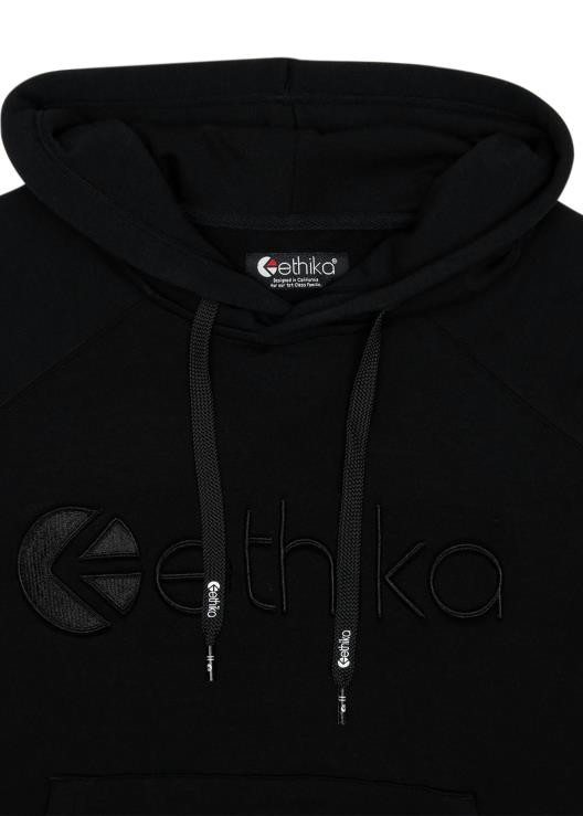 pullover con cappuccio nero ricamato ragazze Ethika 6P2X02031 vestiario