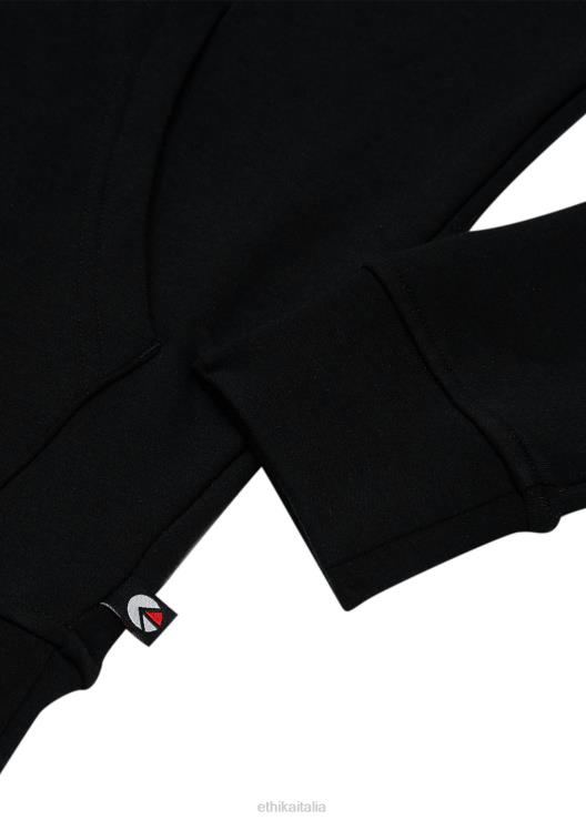 pullover con cappuccio nero ricamato ragazze Ethika 6P2X02031 vestiario