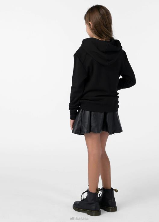 pullover con cappuccio ricamato in oro ragazze Ethika 6P2X02032 vestiario