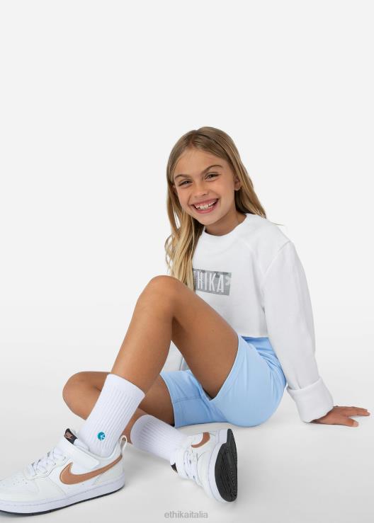 Pantaloncini da motociclista Jr. Pantaloncini da motociclista blu con campana ragazze Ethika 6P2X02056 vestiario