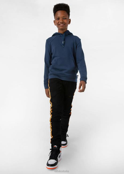 pullover con cappuccio blu scuro ragazzi Ethika 6P2X02021 vestiario