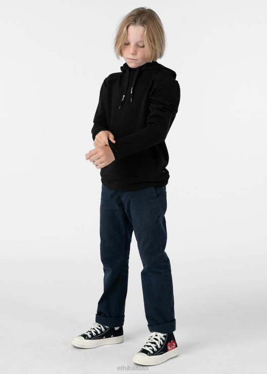 pullover con cappuccio nero ragazzi Ethika 6P2X02019 vestiario