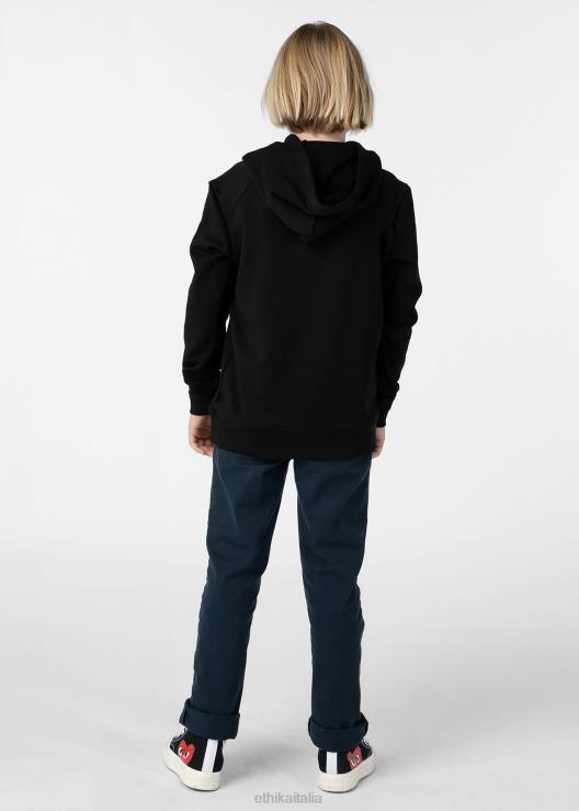 pullover con cappuccio nero ragazzi Ethika 6P2X02019 vestiario