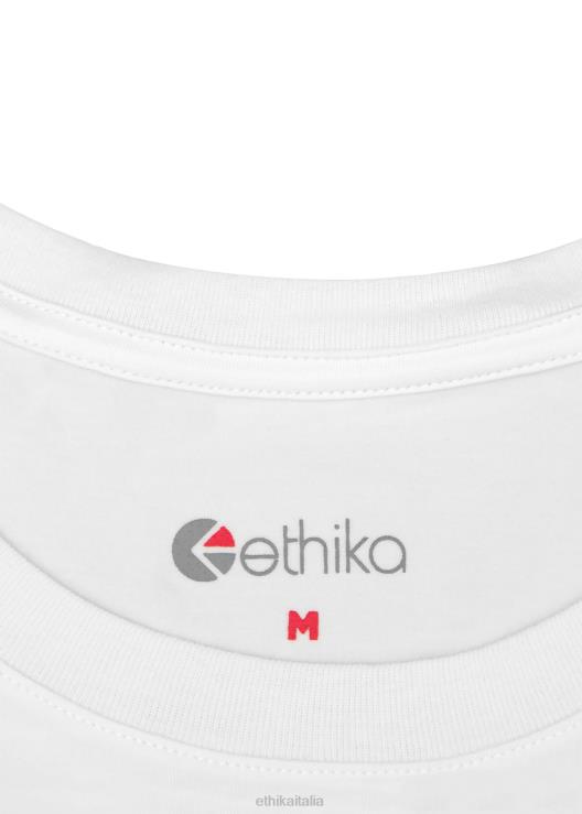 maglietta con grafica logo maglietta bianca ragazzi Ethika 6P2X02011 vestiario