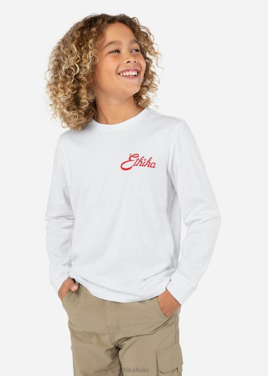 manica lunga - maglietta grafica americana tee bianca ragazzi Ethika 6P2X02012 vestiario