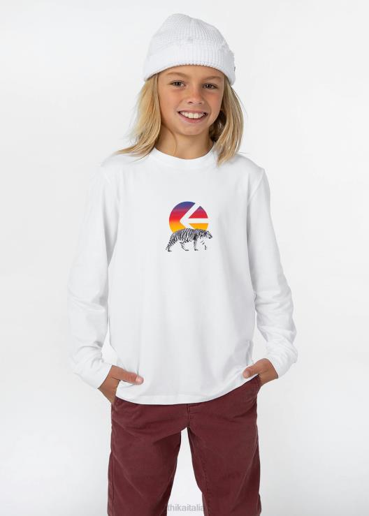 manica lunga - maglietta grafica i della maglietta Tiger bianca ragazzi Ethika 6P2X02016 vestiario