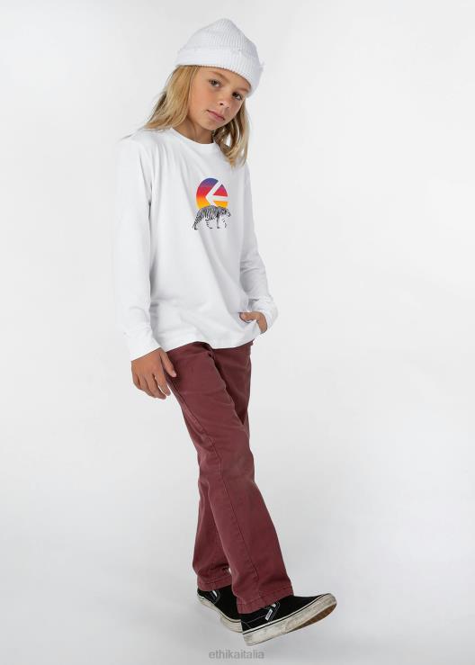 manica lunga - maglietta grafica i della maglietta Tiger bianca ragazzi Ethika 6P2X02016 vestiario