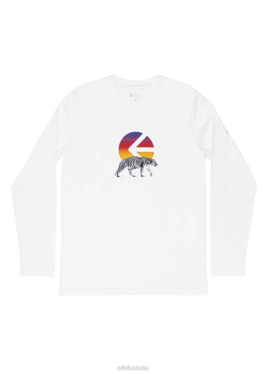 manica lunga - maglietta grafica i della maglietta Tiger bianca ragazzi Ethika 6P2X02016 vestiario