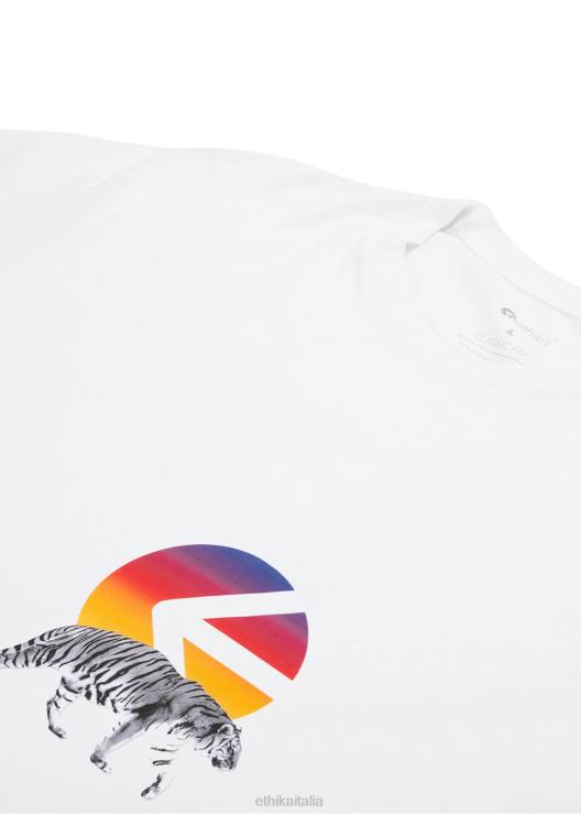 manica lunga - maglietta grafica i della maglietta Tiger bianca ragazzi Ethika 6P2X02016 vestiario