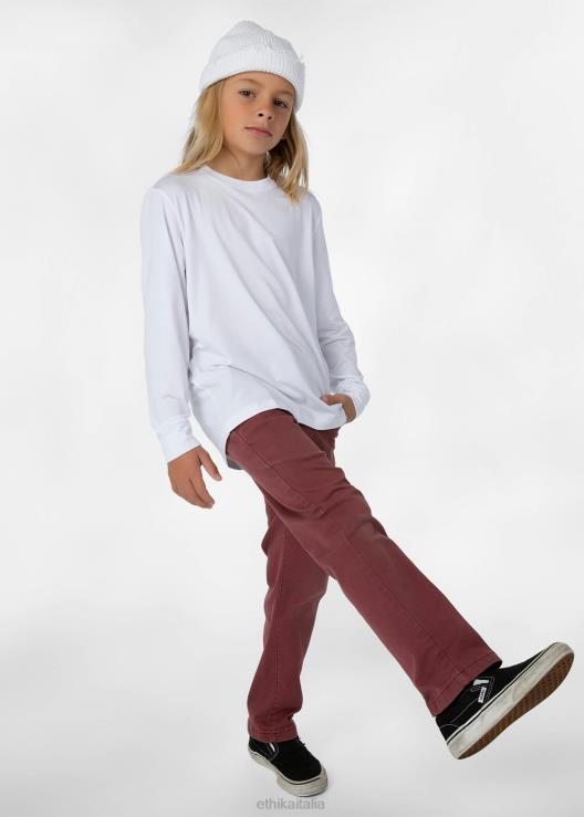 manica lunga - maglietta in modal dalla vestibilità classica bianca ragazzi Ethika 6P2X02007 vestiario