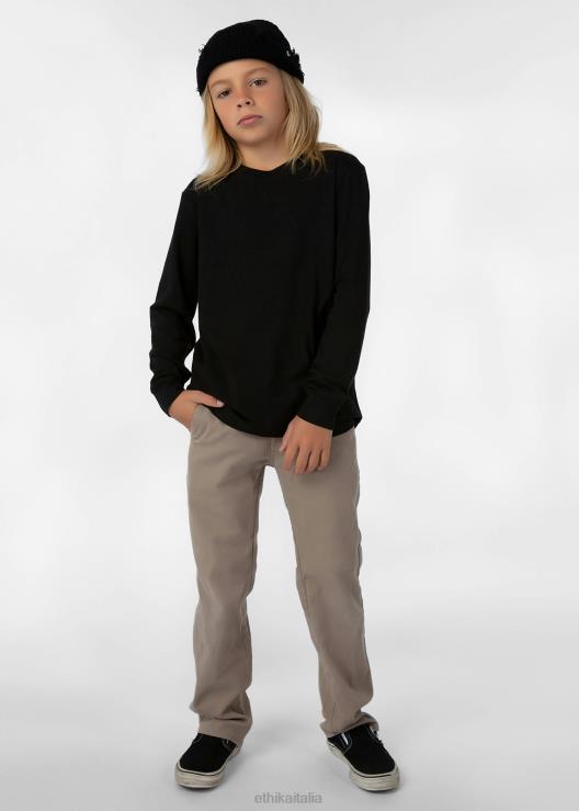 manica lunga - maglietta in modal dalla vestibilità classica nera ragazzi Ethika 6P2X02005 vestiario