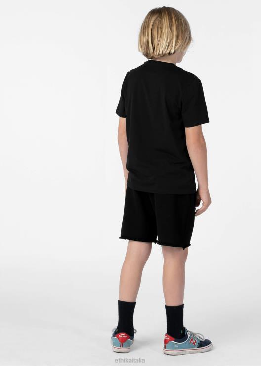 Pantaloncino in felpa corto con taglio vivo - nero ragazzi Ethika 6P2X02051 vestiario