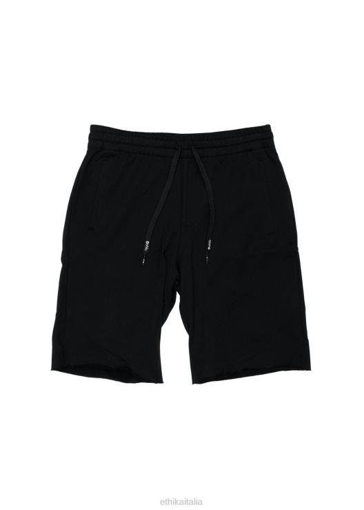 Pantaloncino in felpa corto con taglio vivo - nero ragazzi Ethika 6P2X02051 vestiario