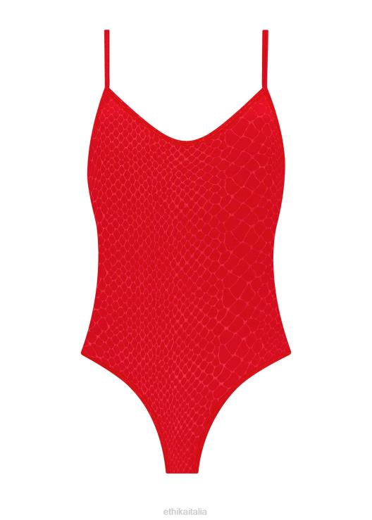 body in pitone goffrato - rosso donne Ethika 6P2X01375 vestiario