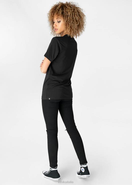 la maglietta aderente in modale dell'equipaggio - nera donne Ethika 6P2X01409 vestiario