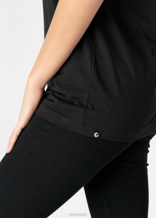 la maglietta aderente in modale dell'equipaggio - nera donne Ethika 6P2X01409 vestiario