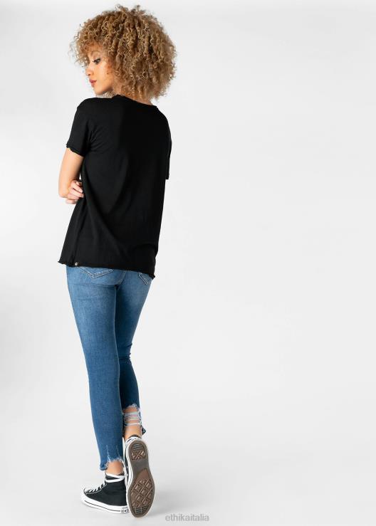 maglietta invecchiata - nera donne Ethika 6P2X01399 vestiario