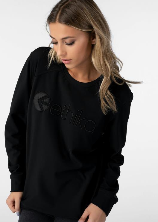 girocollo premium ricamato - nero donne Ethika 6P2X01421 vestiario