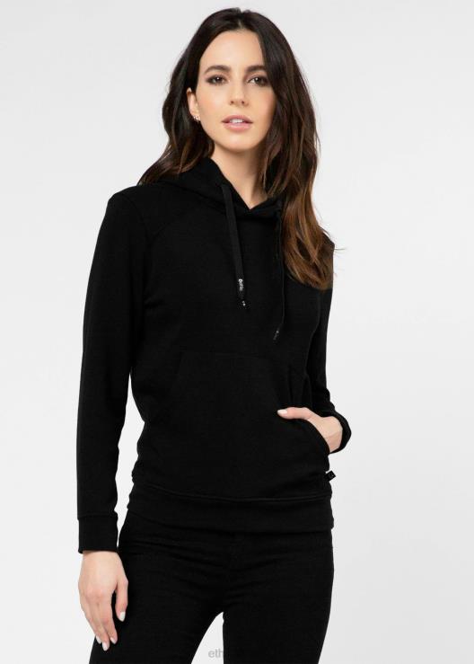 pullover con cappuccio premium - nero donne Ethika 6P2X01422 vestiario