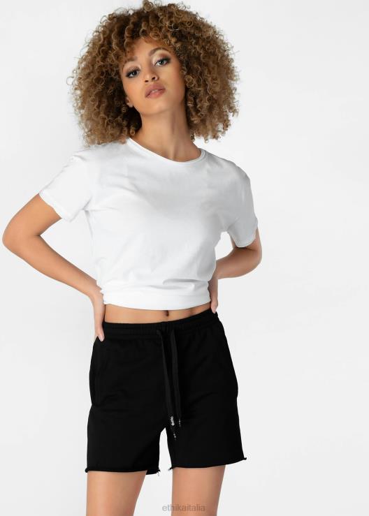 Pantaloncino in felpa corto con taglio vivo - nero donne Ethika 6P2X01498 vestiario