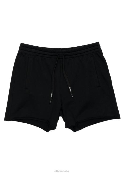 Pantaloncino in felpa corto con taglio vivo - nero donne Ethika 6P2X01498 vestiario