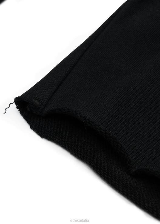 Pantaloncino in felpa corto con taglio vivo - nero donne Ethika 6P2X01498 vestiario
