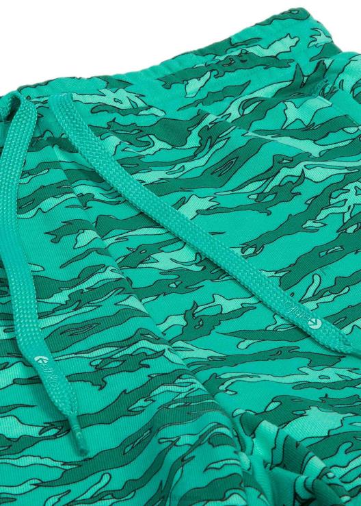 Shorts in felpa con bordi grezzi - tigre pop verde acqua donne Ethika 6P2X01524 vestiario