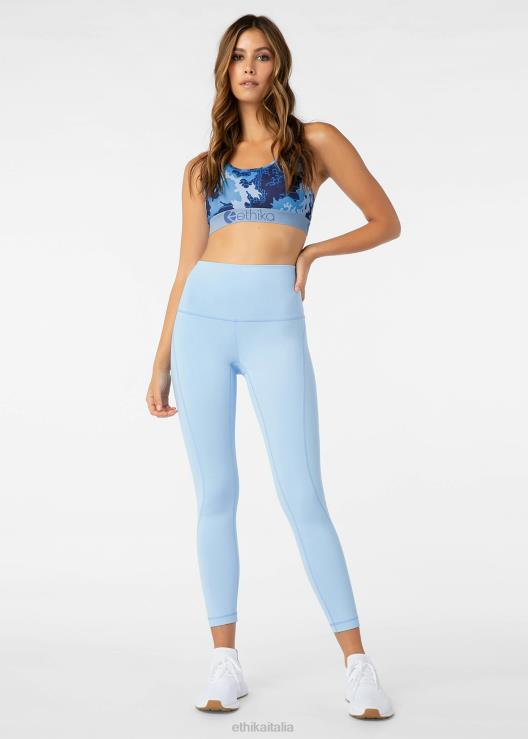 campana blu attillata a vita alta - petite 25" donne Ethika 6P2X01453 vestiario