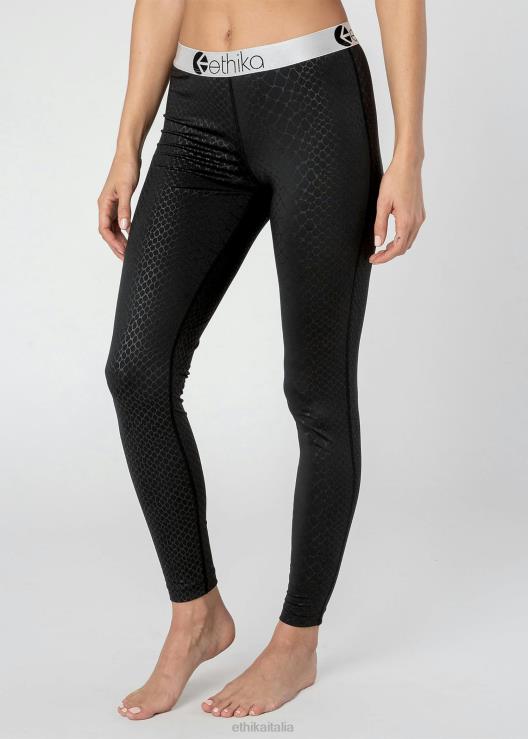 leggings in rilievo pitone - nero donne Ethika 6P2X01439 vestiario