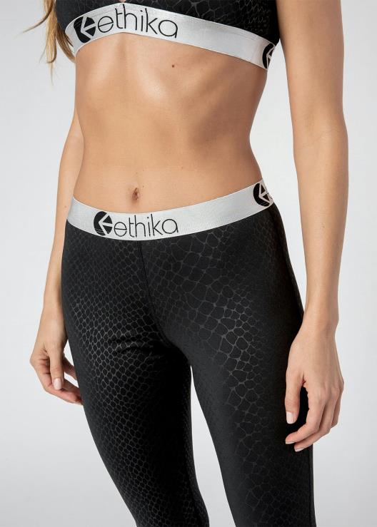 leggings in rilievo pitone - nero donne Ethika 6P2X01439 vestiario