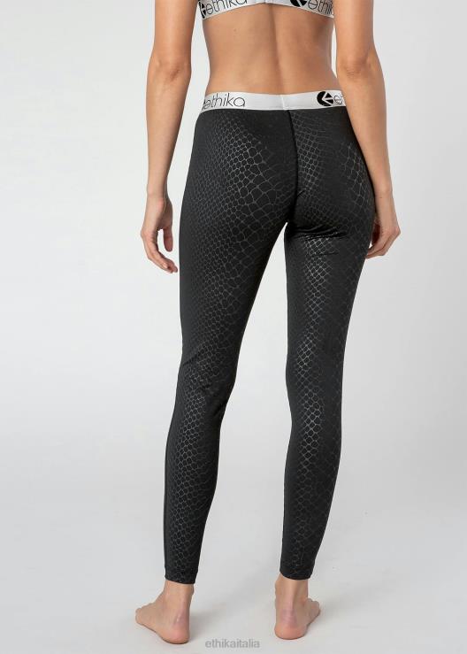 leggings in rilievo pitone - nero donne Ethika 6P2X01439 vestiario