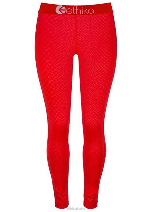 leggings in rilievo pitone - rosso donne Ethika 6P2X01440 vestiario