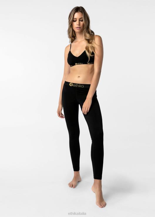 leggings modal - nero oro lurex donne Ethika 6P2X01446 vestiario