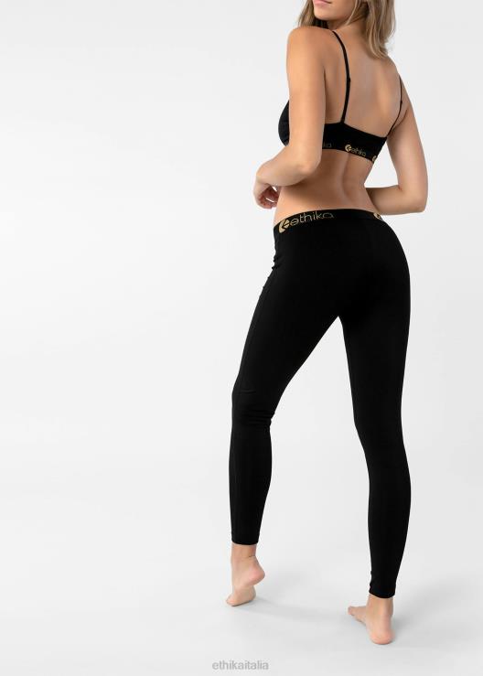 leggings modal - nero oro lurex donne Ethika 6P2X01446 vestiario