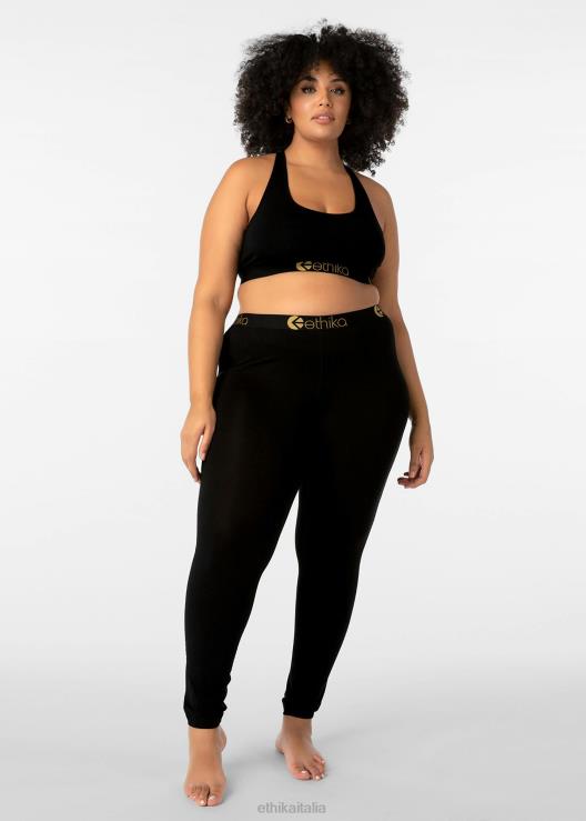 leggings modal - nero oro lurex donne Ethika 6P2X01446 vestiario