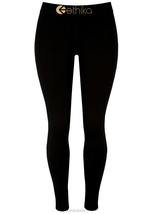leggings modal - nero oro lurex donne Ethika 6P2X01446 vestiario
