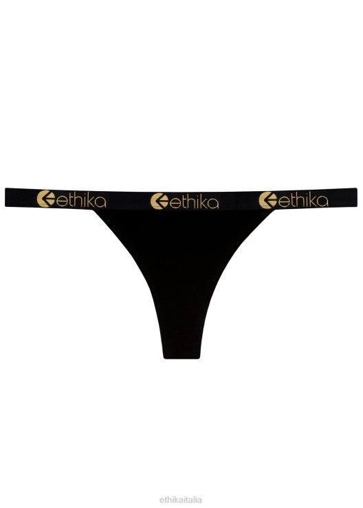 perizoma brasiliano in modal - nero oro lurex donne Ethika 6P2X0979 vestiario