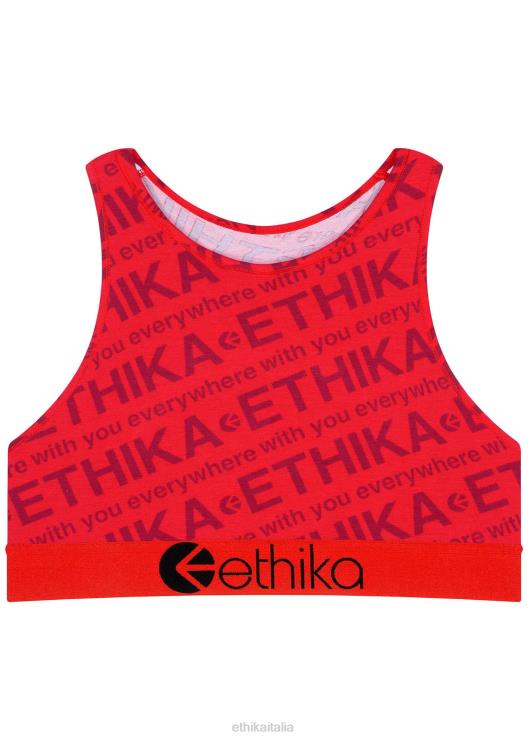 reggiseno a collo alto avvolgente in ciliegia donne Ethika 6P2X01187 vestiario