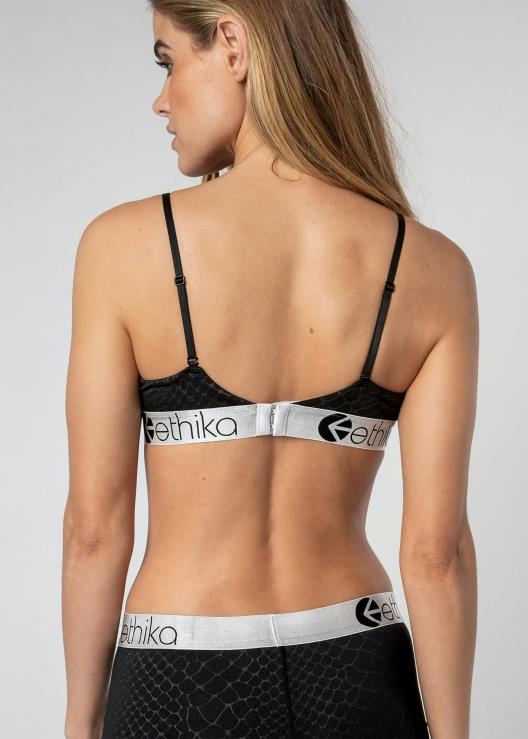 reggiseno a triangolo con stampa pitone in rilievo - nero donne Ethika 6P2X01242 vestiario