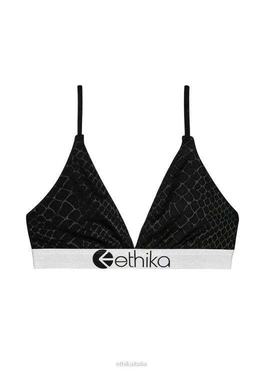 reggiseno a triangolo con stampa pitone in rilievo - nero donne Ethika 6P2X01242 vestiario