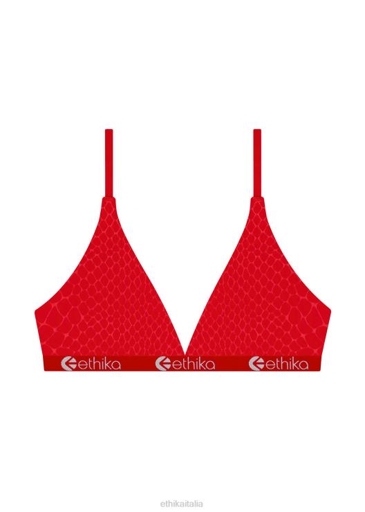 reggiseno a triangolo con stampa pitone in rilievo - rosso donne Ethika 6P2X01245 vestiario