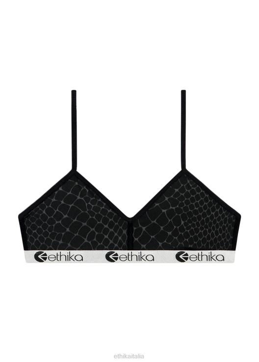 reggiseno bralette in rilievo pitone - nero donne Ethika 6P2X01243 vestiario
