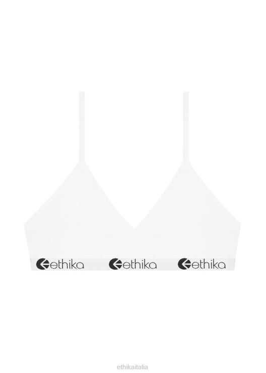 reggiseno con scollo a V in modal - bianco tinta unita donne Ethika 6P2X01281 vestiario