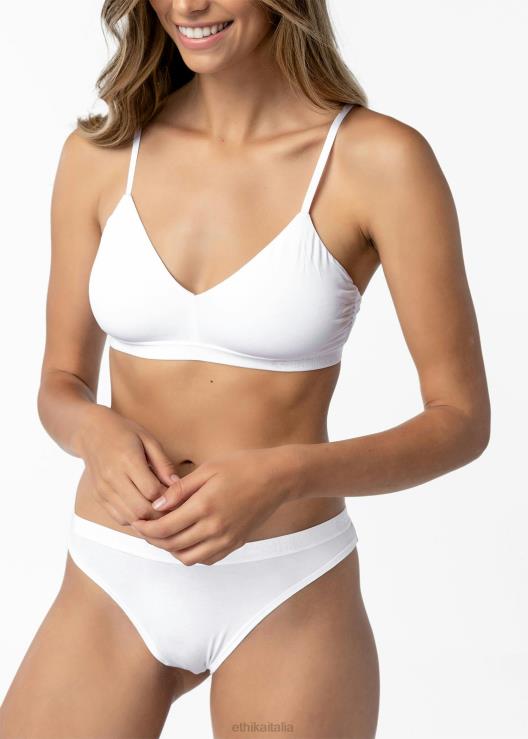 reggiseno scollo a V in modal - bianco neve donne Ethika 6P2X01282 vestiario