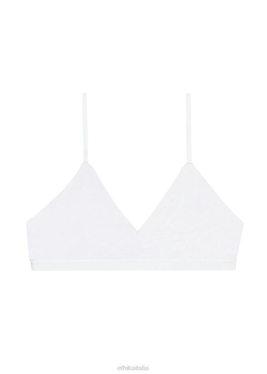 reggiseno scollo a V in modal - bianco neve donne Ethika 6P2X01282 vestiario
