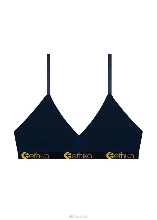 reggiseno scollo a V in modal - lurex oro navy donne Ethika 6P2X01276 vestiario