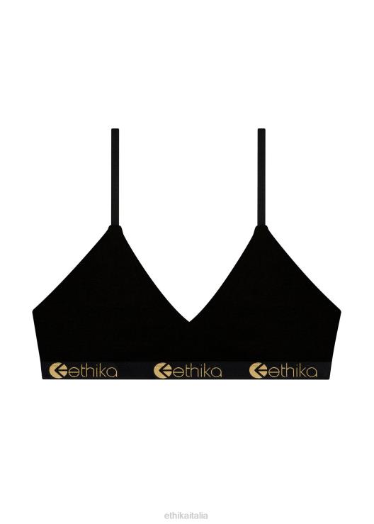 reggiseno scollo a V in modal - nero oro lurex donne Ethika 6P2X01272 vestiario